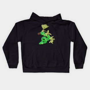 Emerald tree boa Kids Hoodie